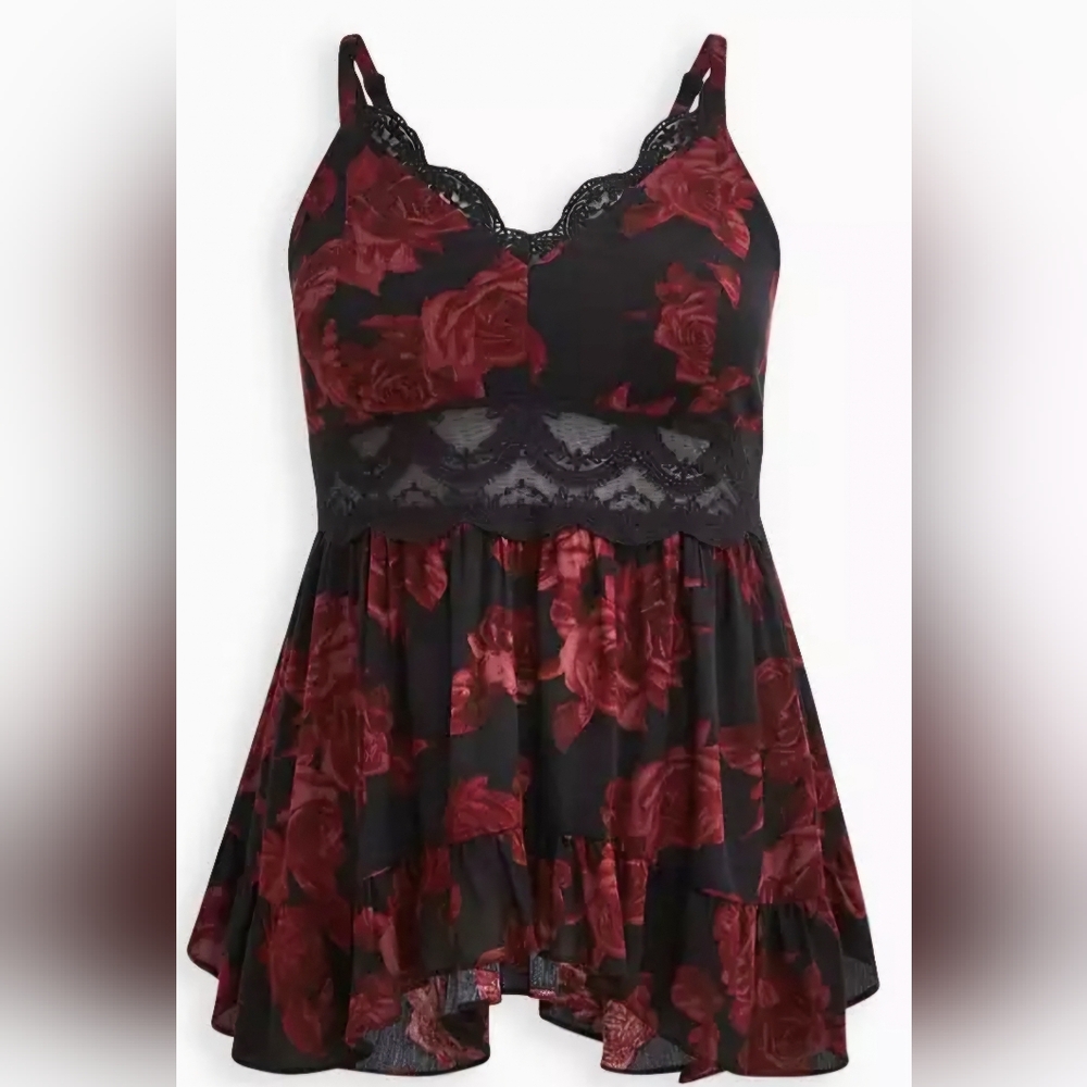 NWT Babydoll Gauze With Lace Inset Cami - SAME DAY SHIP ORDER BY 4PM PST